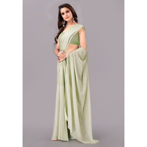 green-striped-foil-printed-georgette-saree