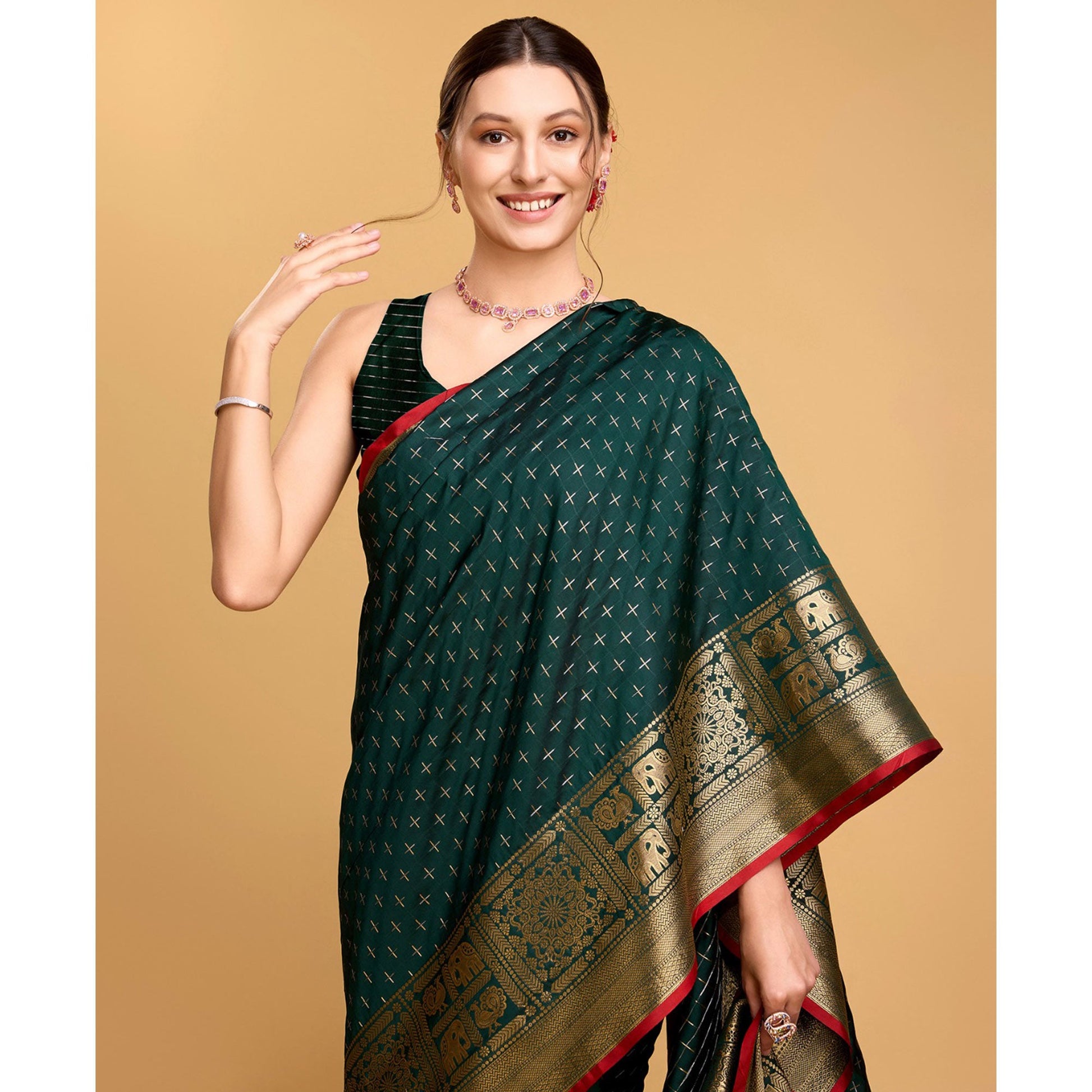 green-woven-pure-silk-saree-with-tassels-3