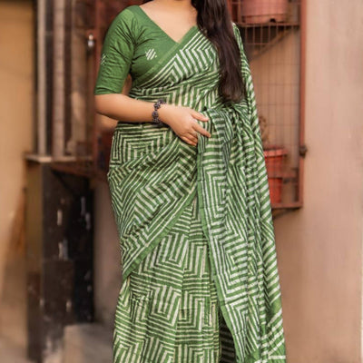 green-digital-printed-linen-cotton-saree-17