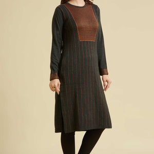 Grey Woolen Straight Kurti