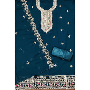 Morpich Floral Embroidered Georgette Dress Material