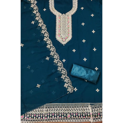 Morpich Floral Embroidered Georgette Dress Material