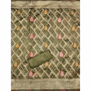 green-floral-woven-jacquard-dress-material-1