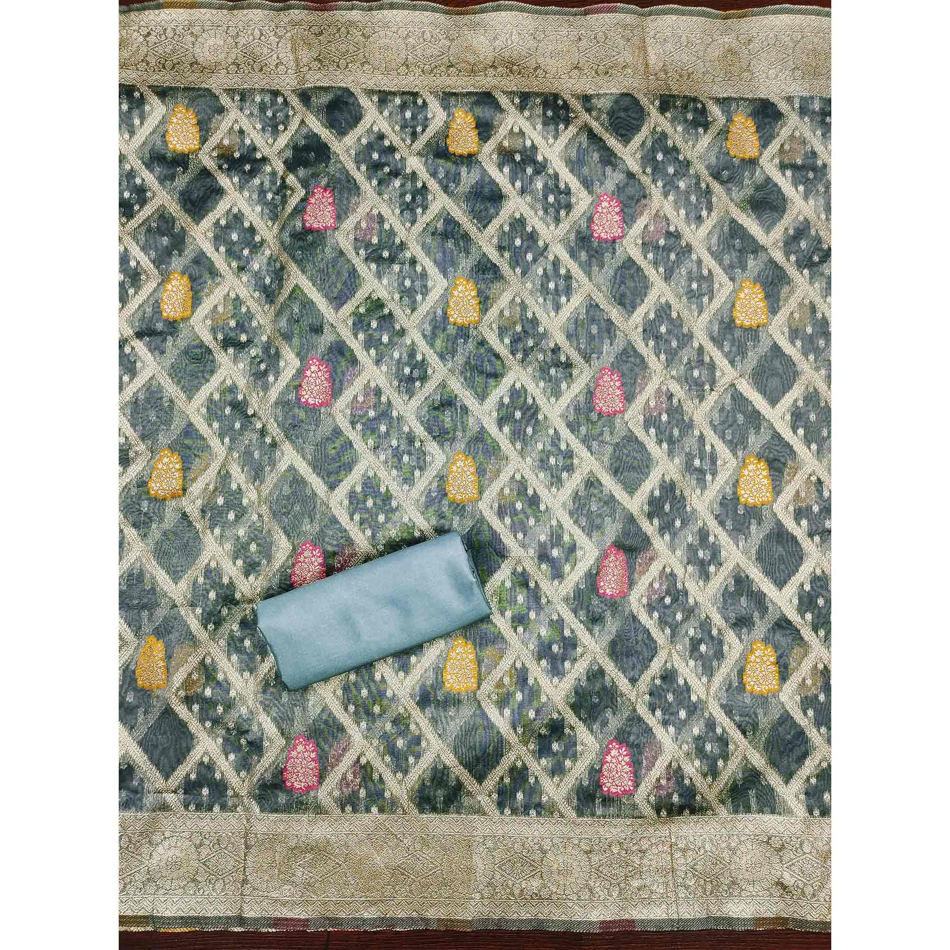 grey-floral-woven-jacquard-dress-material