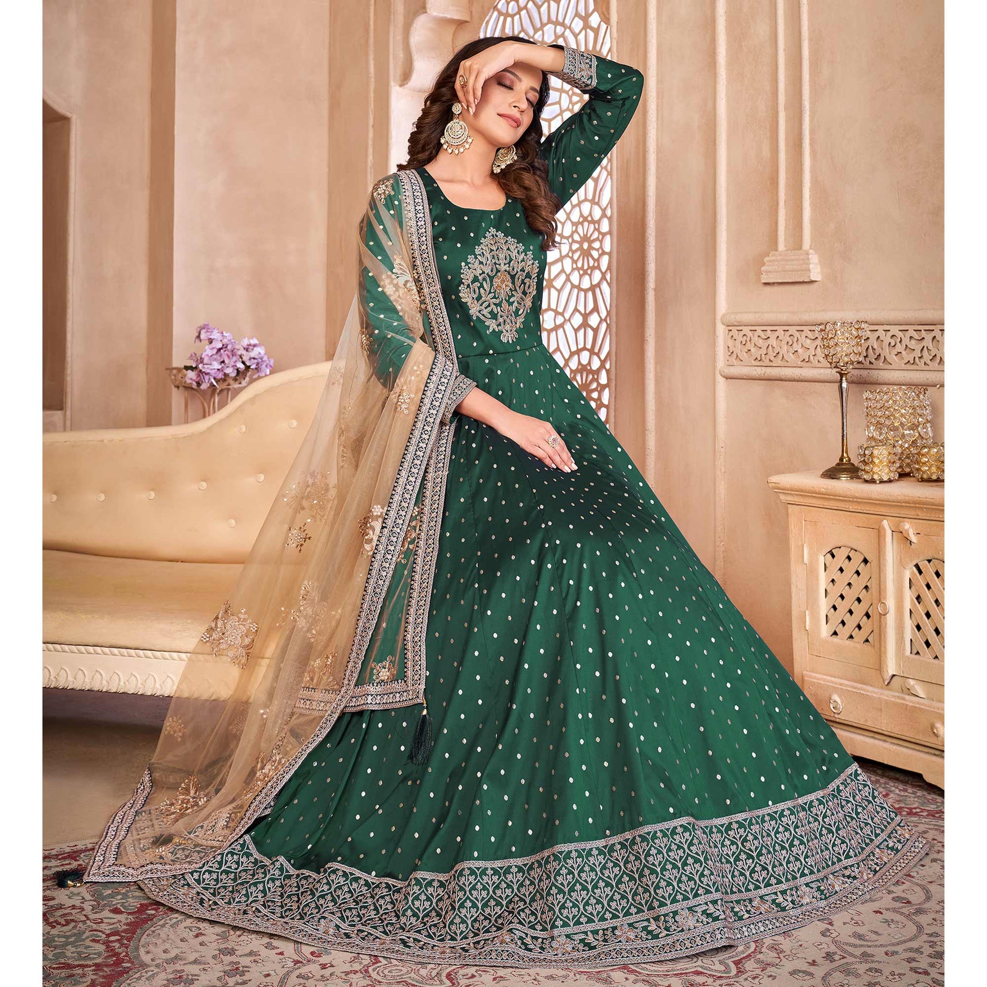 green-floral-embroidered-tapetta-silk-semi-stitched-anarkali-suit