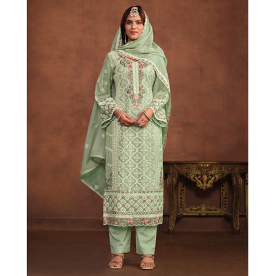 green-floral-embroidered-organza-semi-stitched-suit-1
