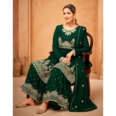 green-floral-sequin-embroidered-georgette-semi-stitched-suit