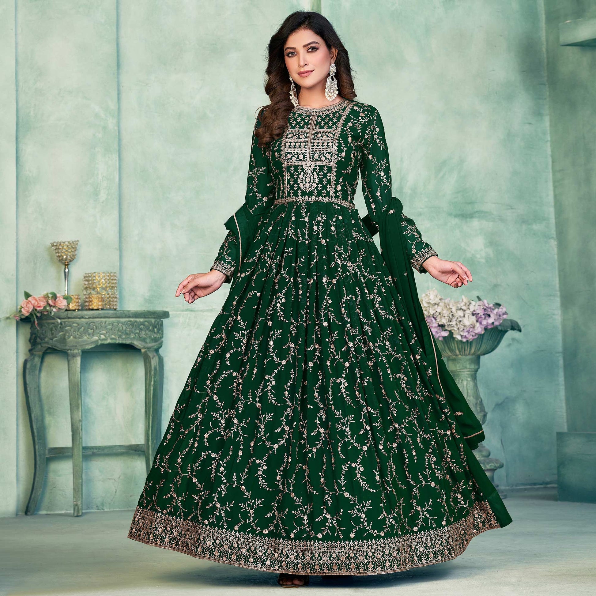 green-embroidered-georgette-semi-stitched-anarkali-suit