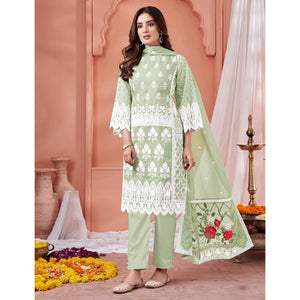green-floral-embroidered-organza-semi-stitched-suit