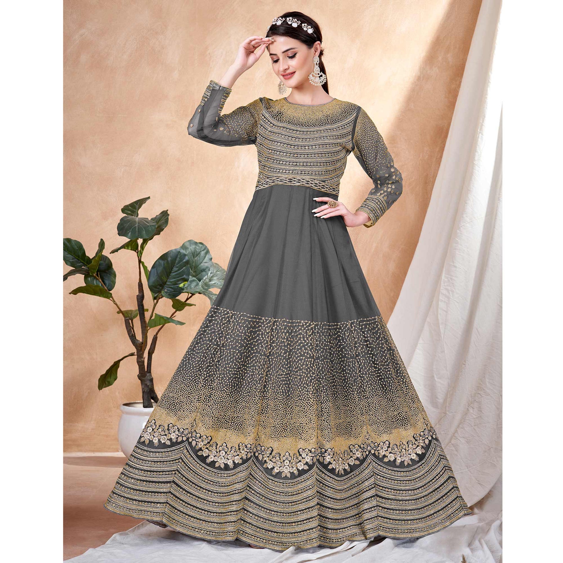 grey-floral-embroidered-net-semi-stitched-anarkali-suit