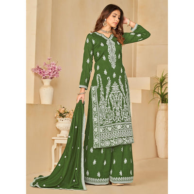 green-floral-embroidered-art-silk-semi-stitched-palazzo-suit