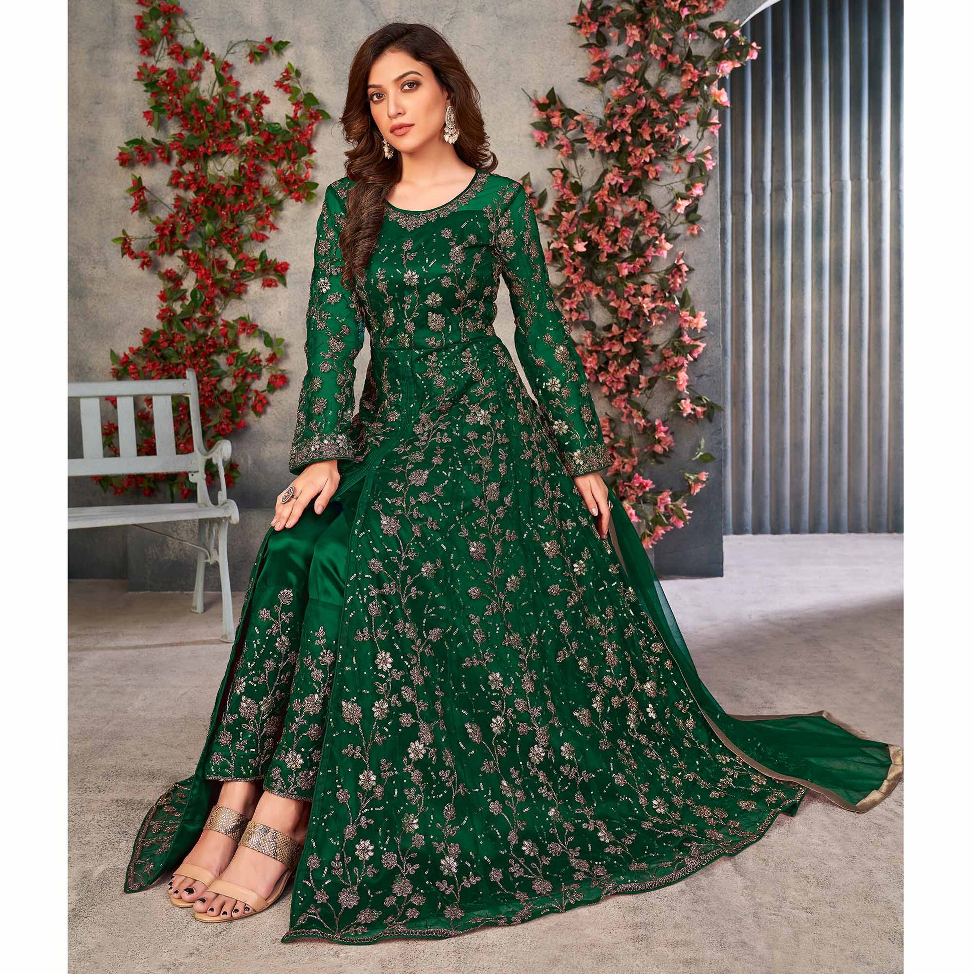 green-embroidered-net-semi-stitched-anarkali-style-suit