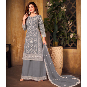 grey-floral-embroidered-net-semi-stitched-suit