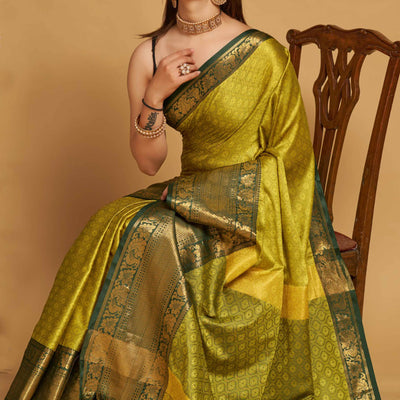 Light Green Zari Weaving Banarasi Silk Saree