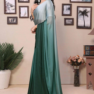 green-solid-satin-ready-to-wear-ombre-saree