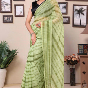 green-shibori-printed-georgette-ready-to-wear-saree