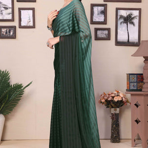 green-striped-printed-georgette-satin-patta-ready-to-wear-saree