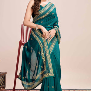 green-floral-embroidered-vichitra-silk-saree-5