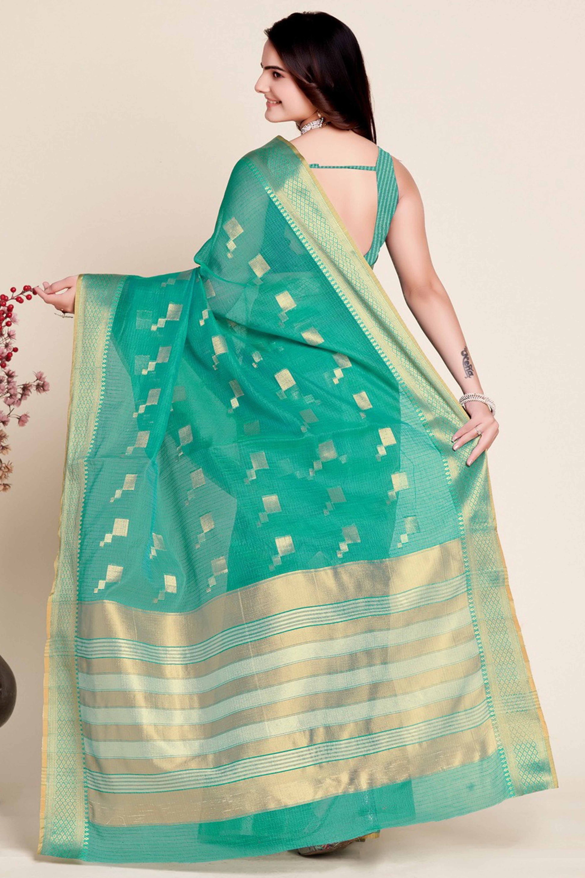 green-zari-weaving-kota-doria-saree-38