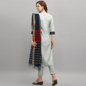 grey-embroidered-poly-cotton-kurti-set