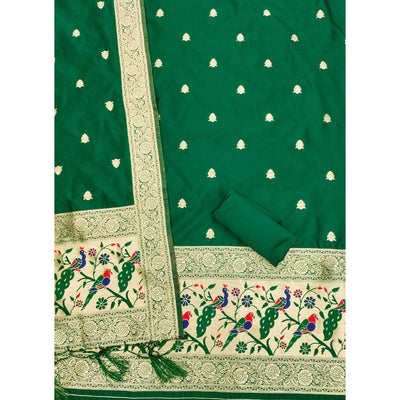 green-floral-zari-woven-banarasi-silk-dress-material-11
