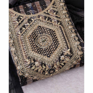 Brown Bandhani Printed Rayon Dress Material