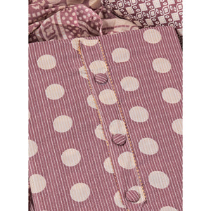 Mauve Printed With Gota Patti Work Pure Cotton Dress Material