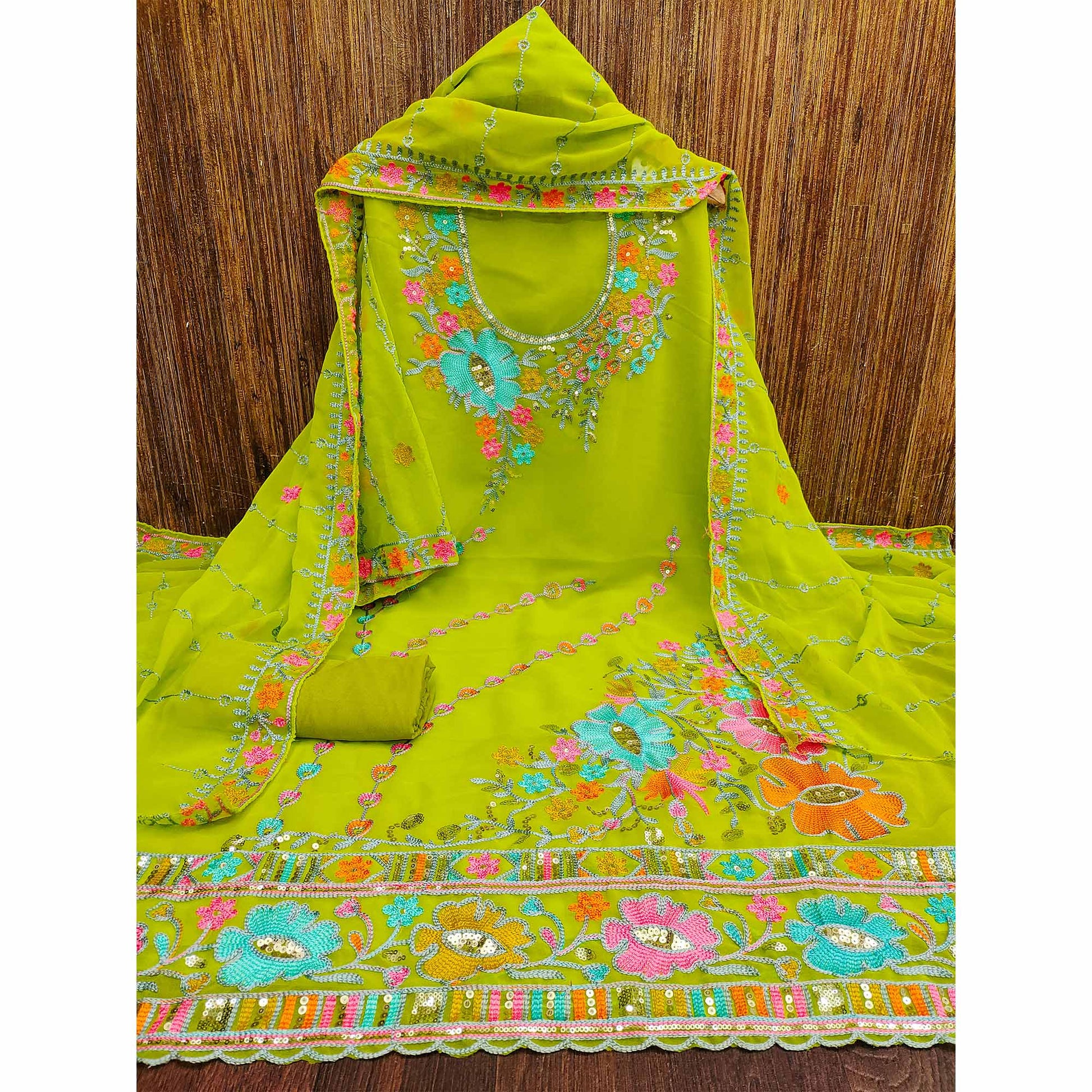 green-floral-sequins-embroidered-georgette-dress-material-2