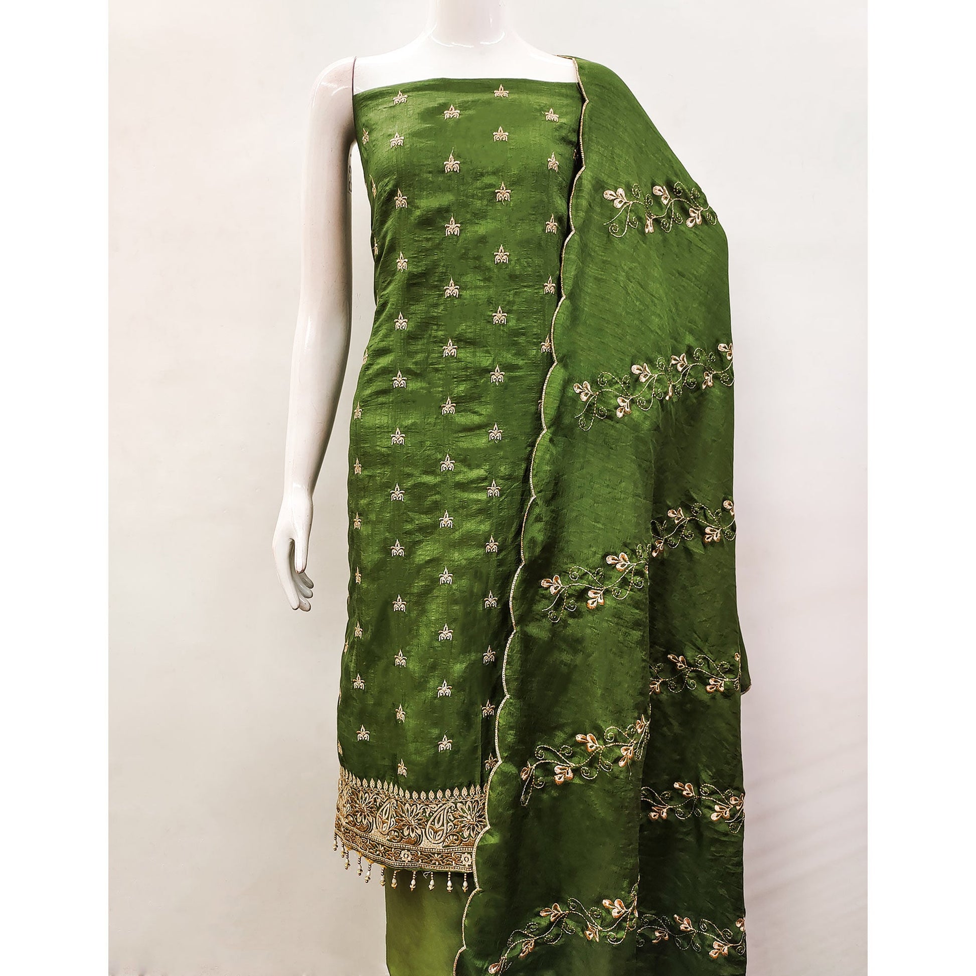 green-embroidered-vichitra-silk-dress-material