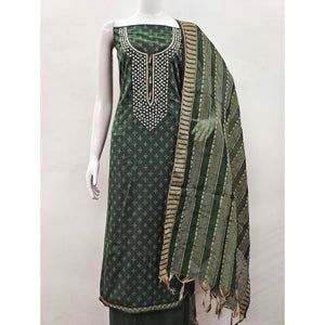 green-woven-with-handwork-cotton-blend-dress-material-1