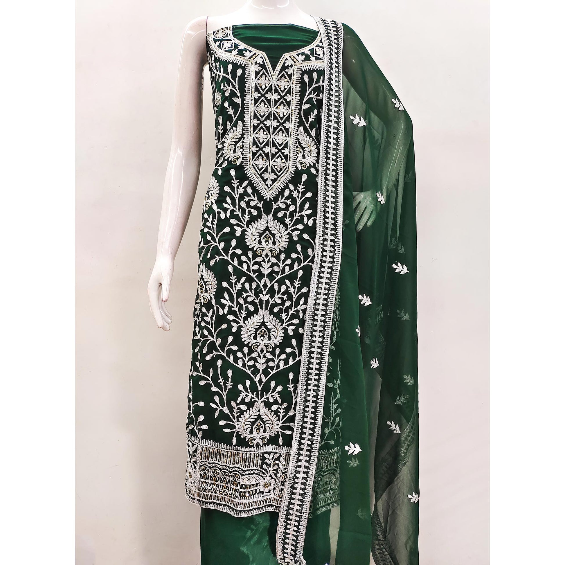 green-floral-sequins-embroidered-georgette-dress-material-4
