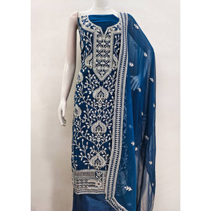 Morpich Floral Sequins Embroidered Georgette Dress Material