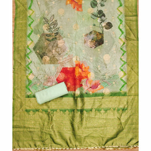 green-woven-work-organza-dress-material