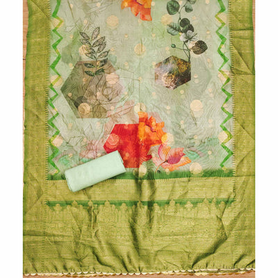 green-woven-work-organza-dress-material