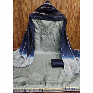 grey-floral-embroidered-art-silk-dress-material