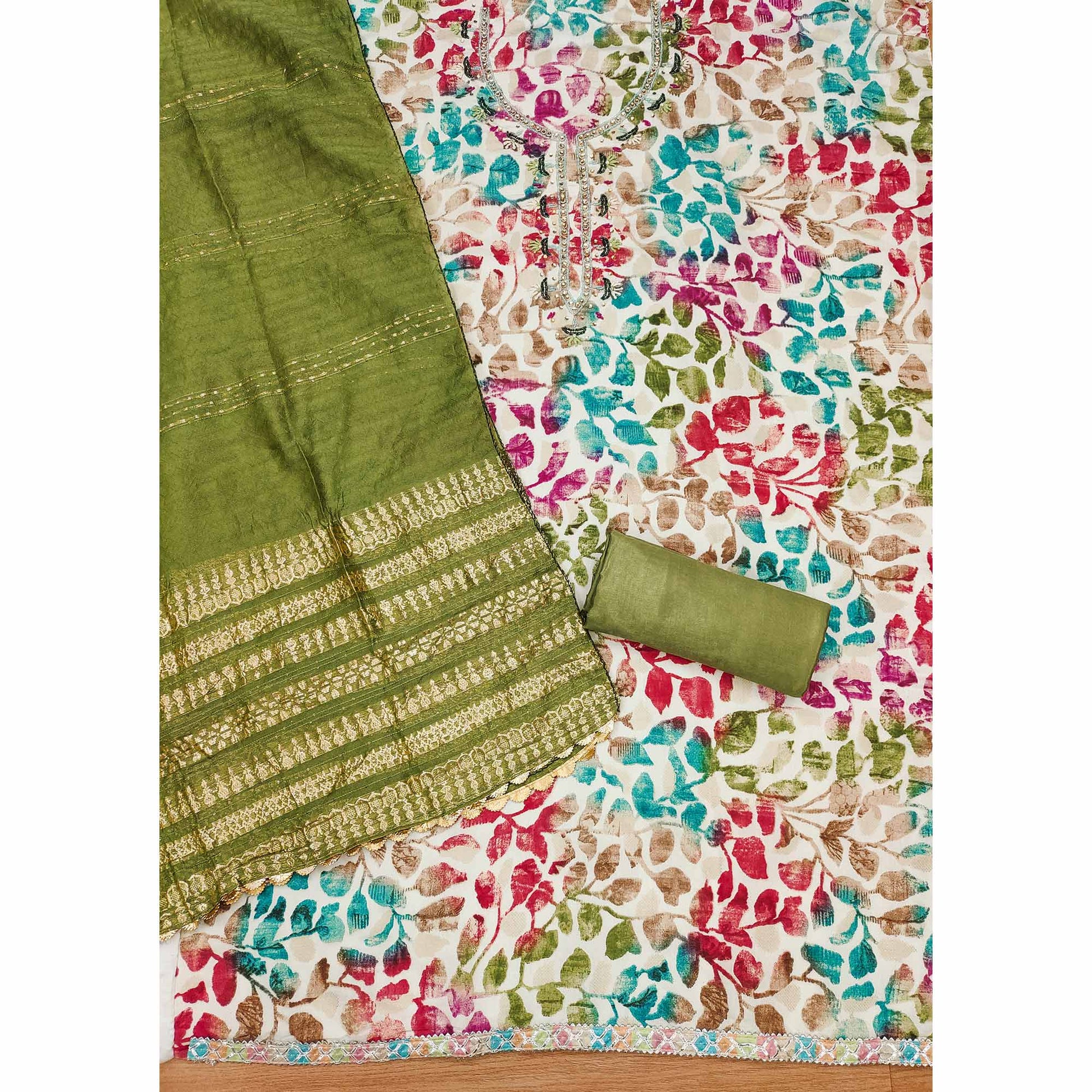 green-floral-foil-printed-with-handwork-modal-cotton-silk-dress-material