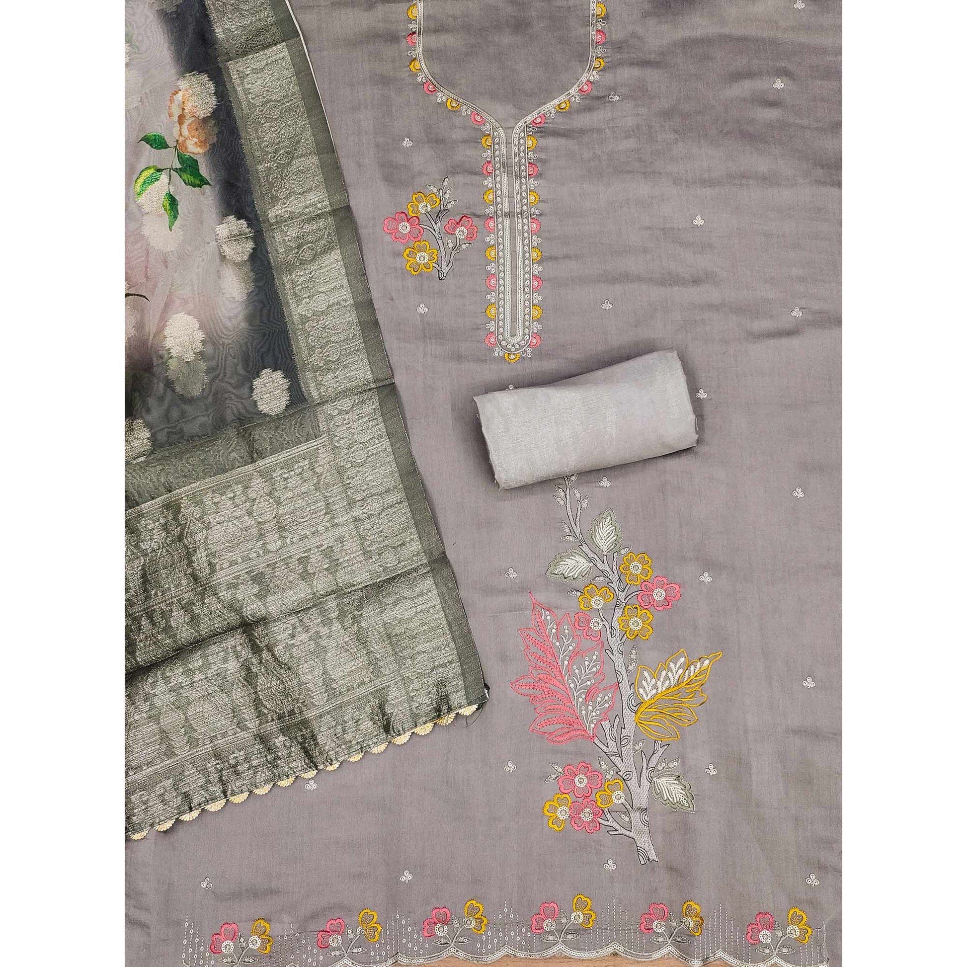 grey-floral-sequins-embroidered-cotton-roman-silk-dress-material