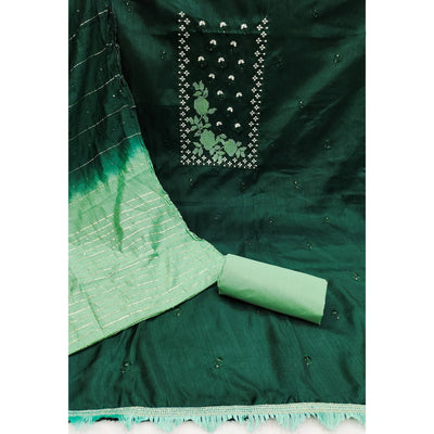 green-embroidered-art-silk-dress-material-3