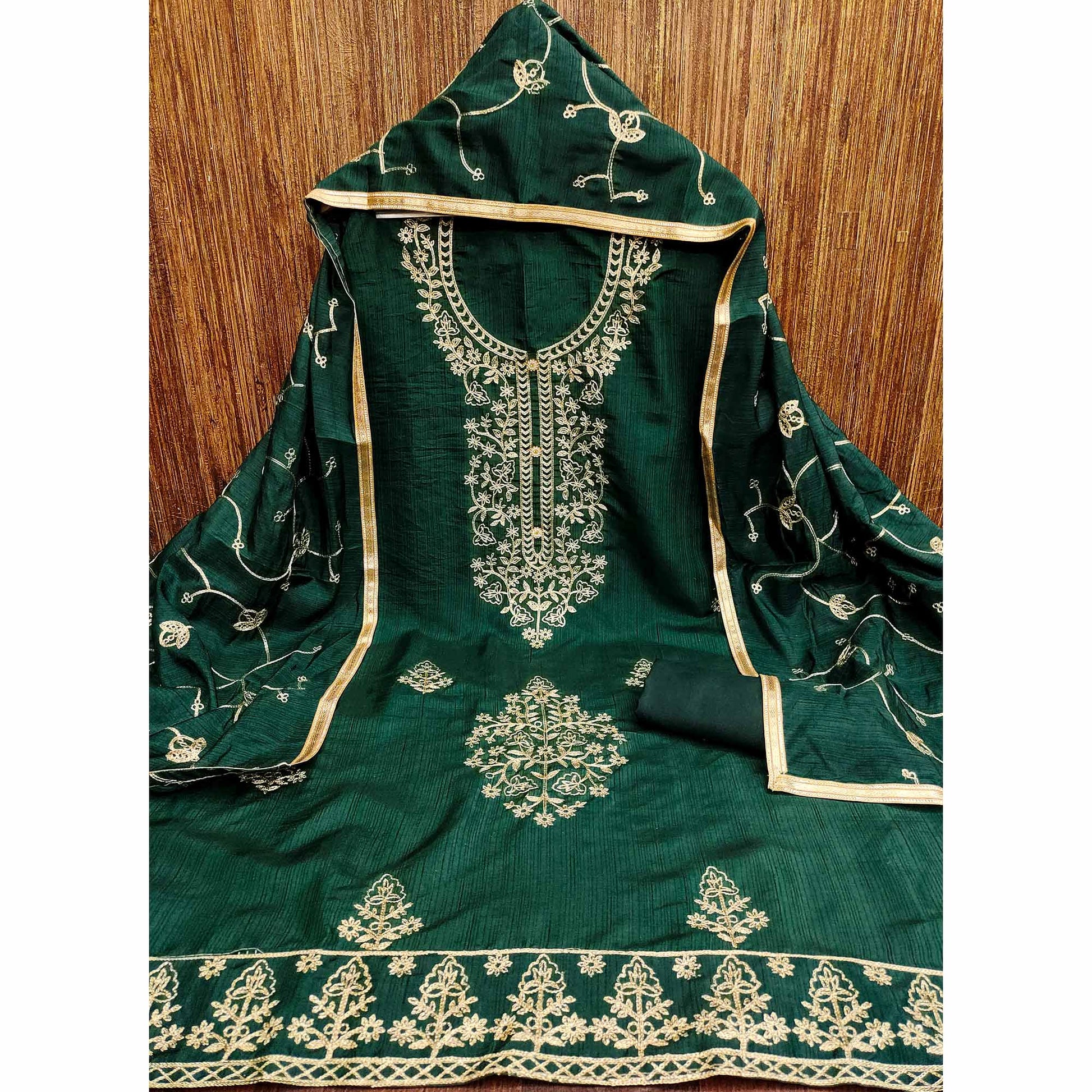 green-floral-embroidered-art-silk-dress-material-7
