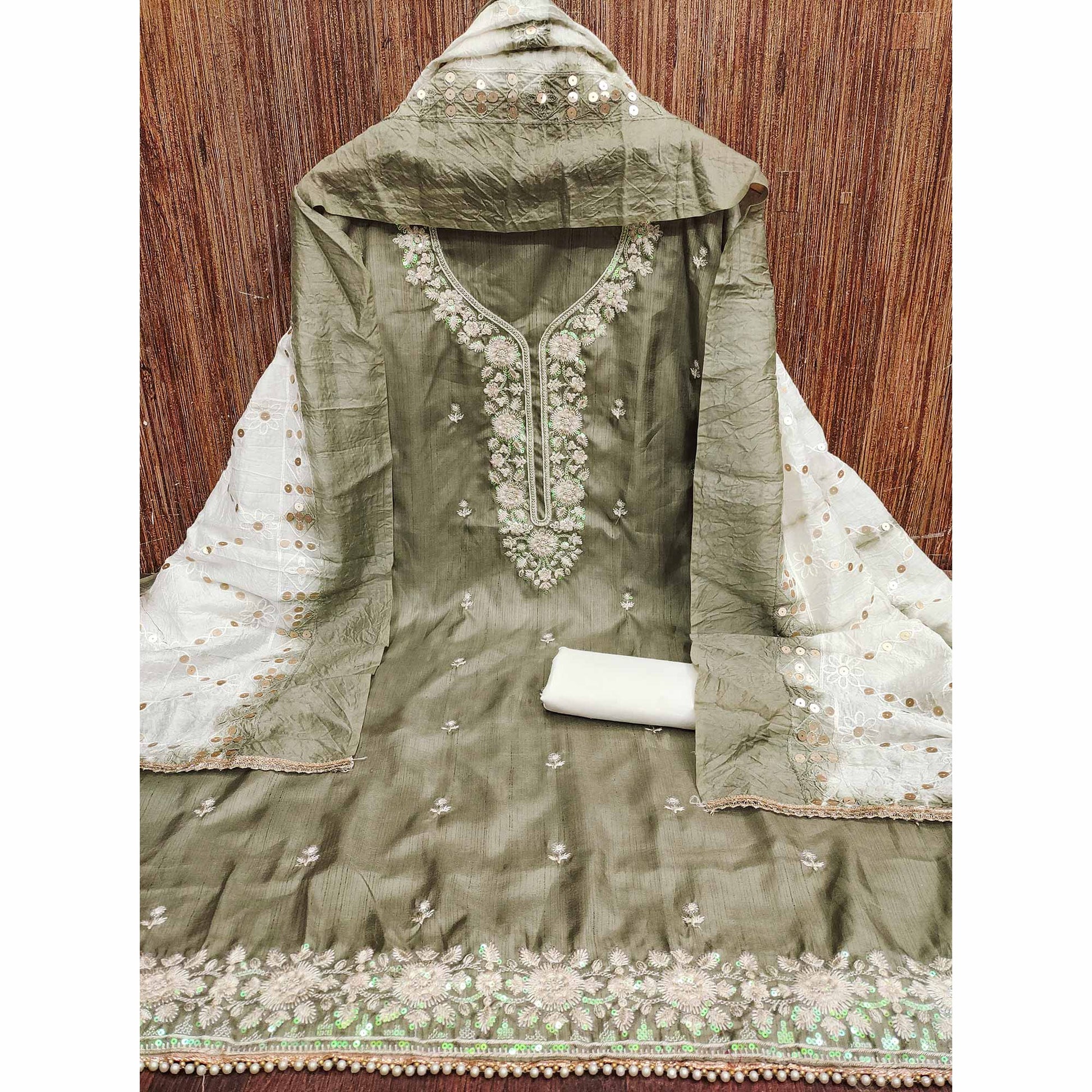 green-floral-sequins-embroidered-art-silk-dress-material-40