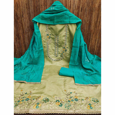 green-floral-sequins-embroidered-art-silk-dress-material-25
