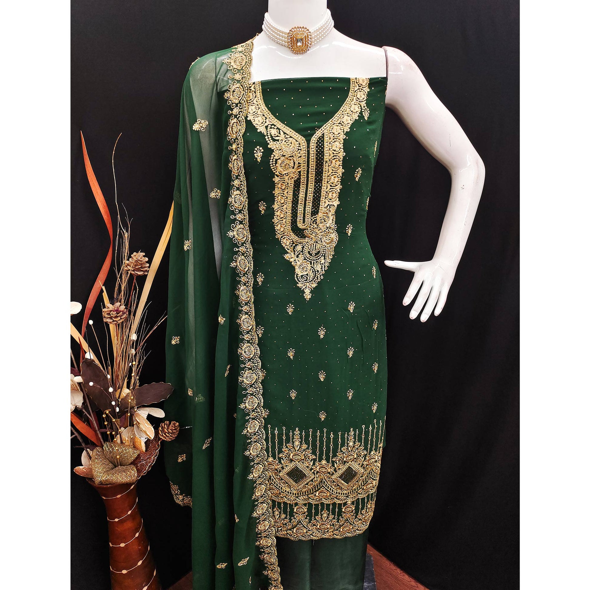 green-embroidered-with-swarovski-work-georgette-dress-material