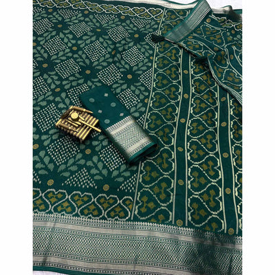 green-ikkat-printed-cotton-silk-saree