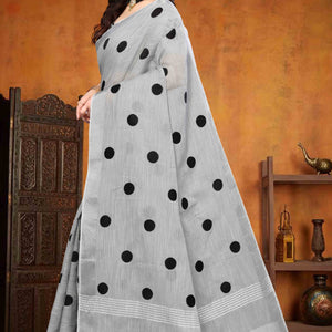 grey-embroidered-linen-cotton-saree-with-zari-border