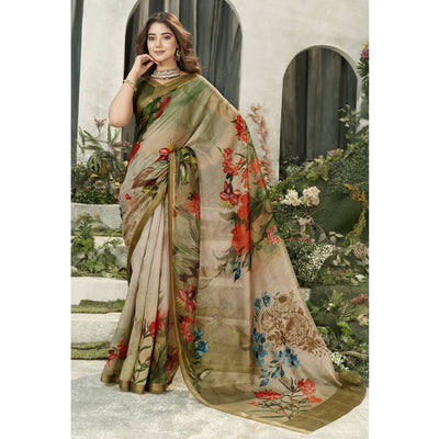 green-floral-digital-printed-chanderi-saree