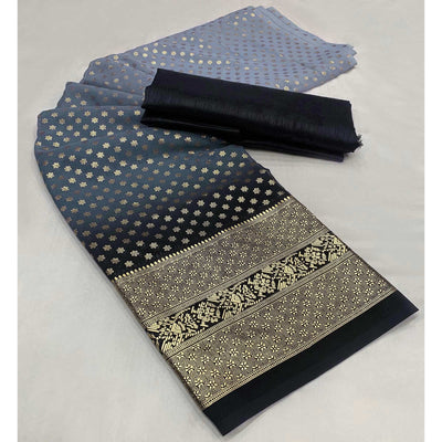 grey-floral-foil-printed-georgette-saree-1