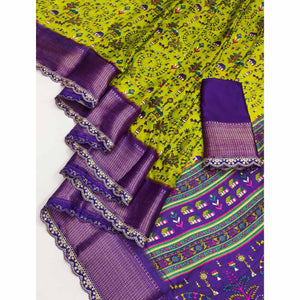 green-warli-printed-dola-silk-saree-with-zari-border-1