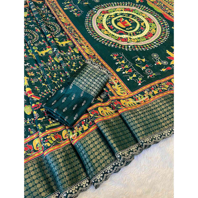 green-warli-printed-dola-silk-saree-with-sequins-border