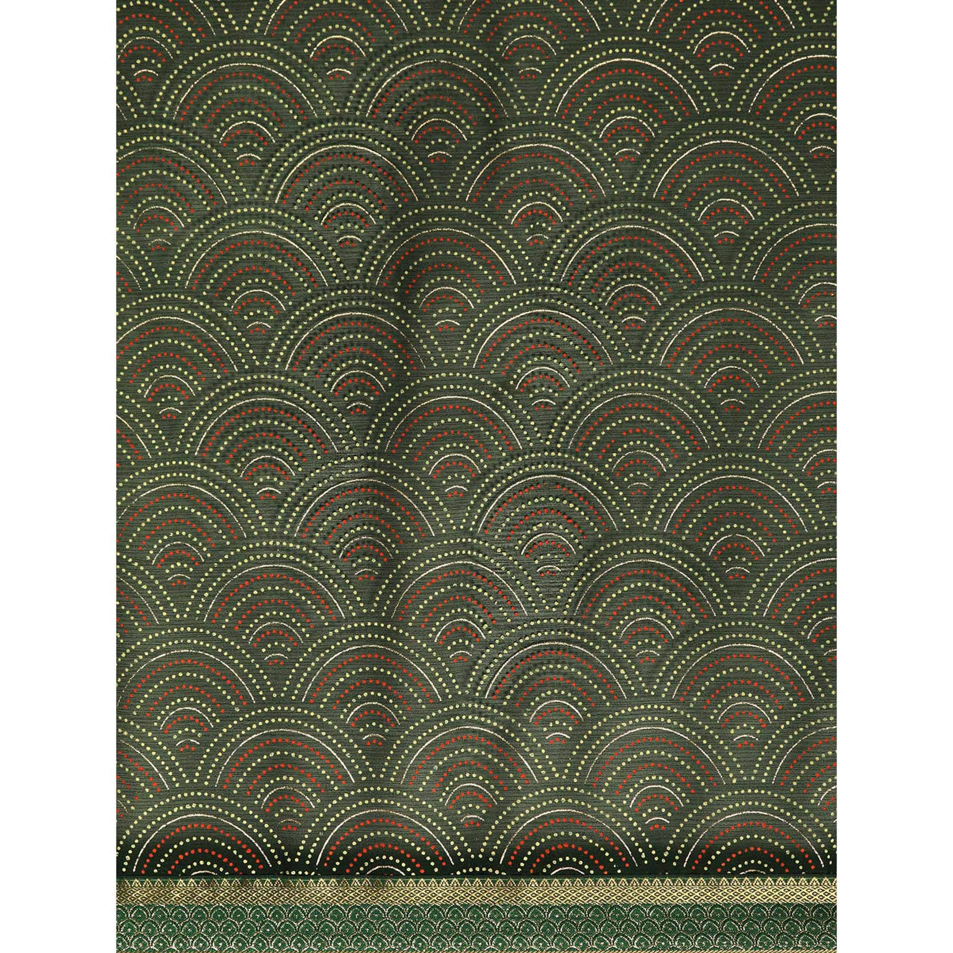 green-foil-printed-chiffon-saree-with-tassels