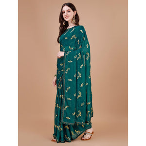 green-foil-printed-chiffon-saree-with-lace-border-2